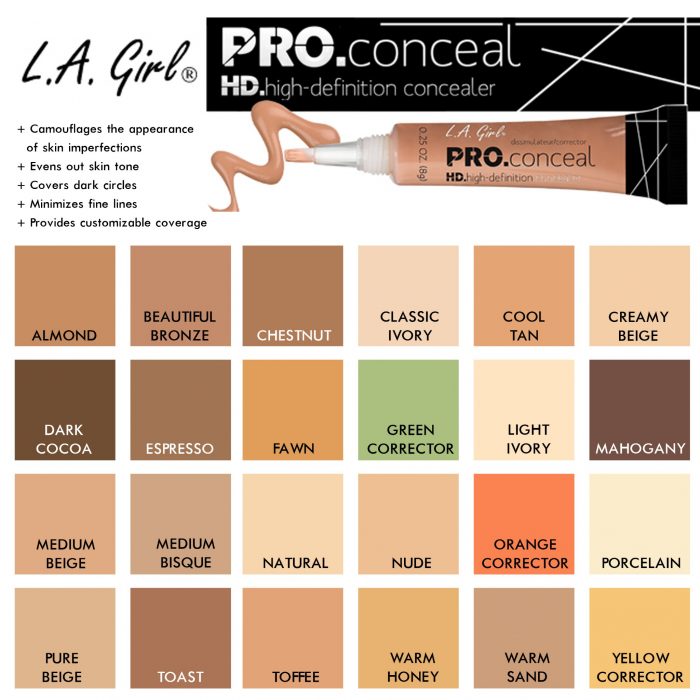 Comprar L.A. Girl - Corretivo líquido Pro Concealer HD High-definition -  GC973 Creamy Beige