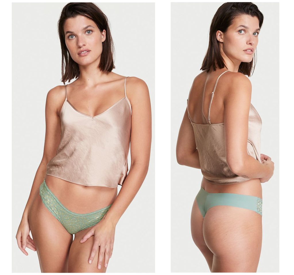 VICTORIA'S SECRET Calcinha Fio Dental Frente em Renda - Tam. GG