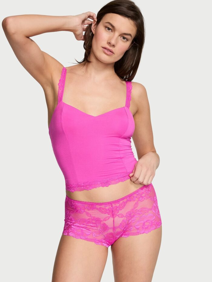 VICTORIA'S SECRET Modal & Lace Cropped Cami Set - Conjunto Lingerie