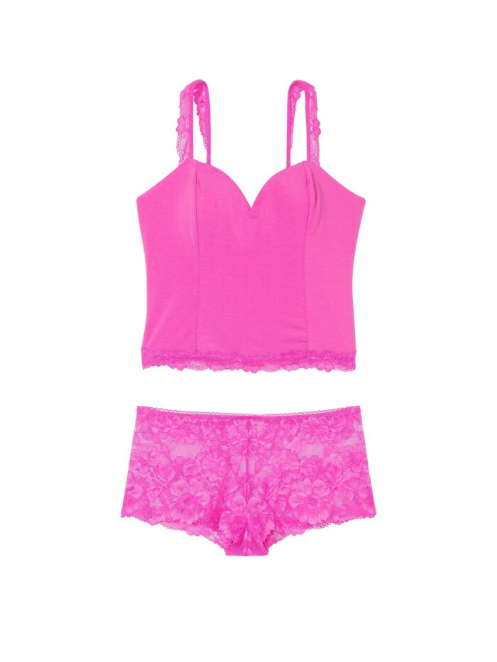 VICTORIA'S SECRET Modal & Lace Cropped Cami Set - Conjunto Lingerie - Image 3