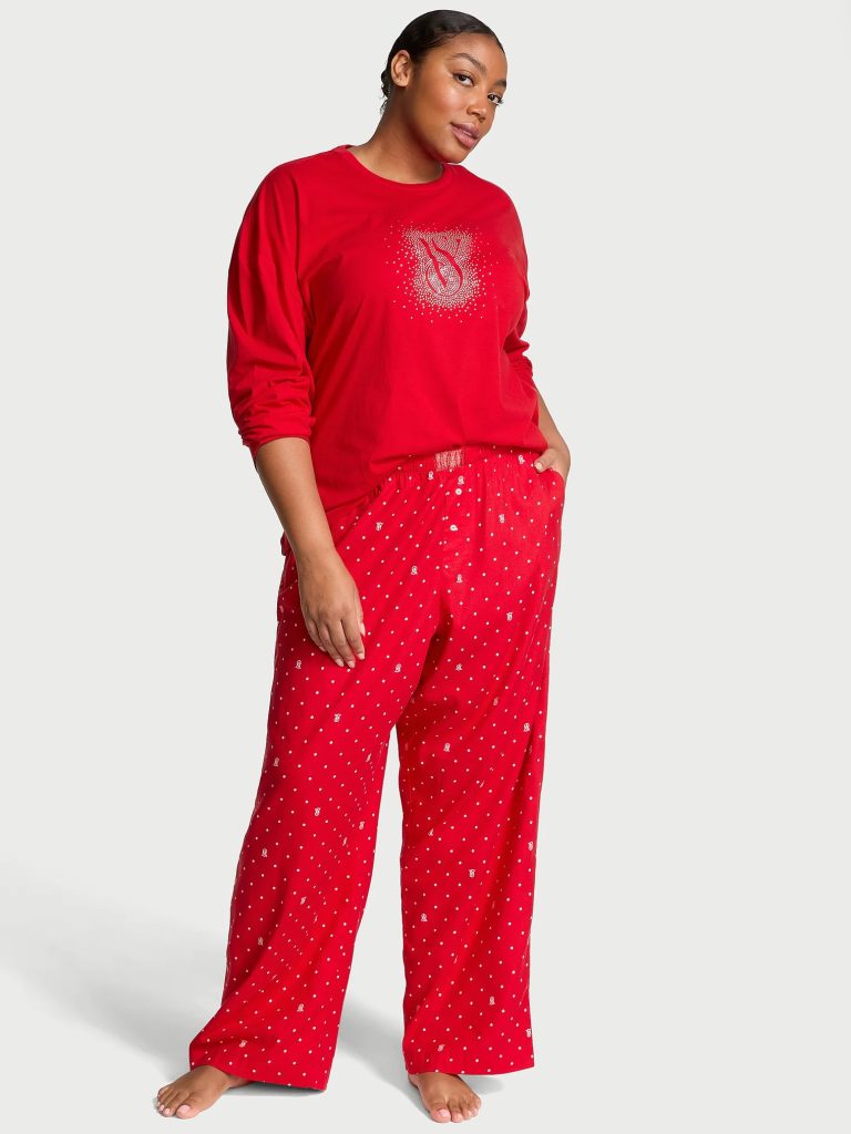 VICTORIA’S SECRET Conjunto Pijama Longo em Flanela e Algodão
