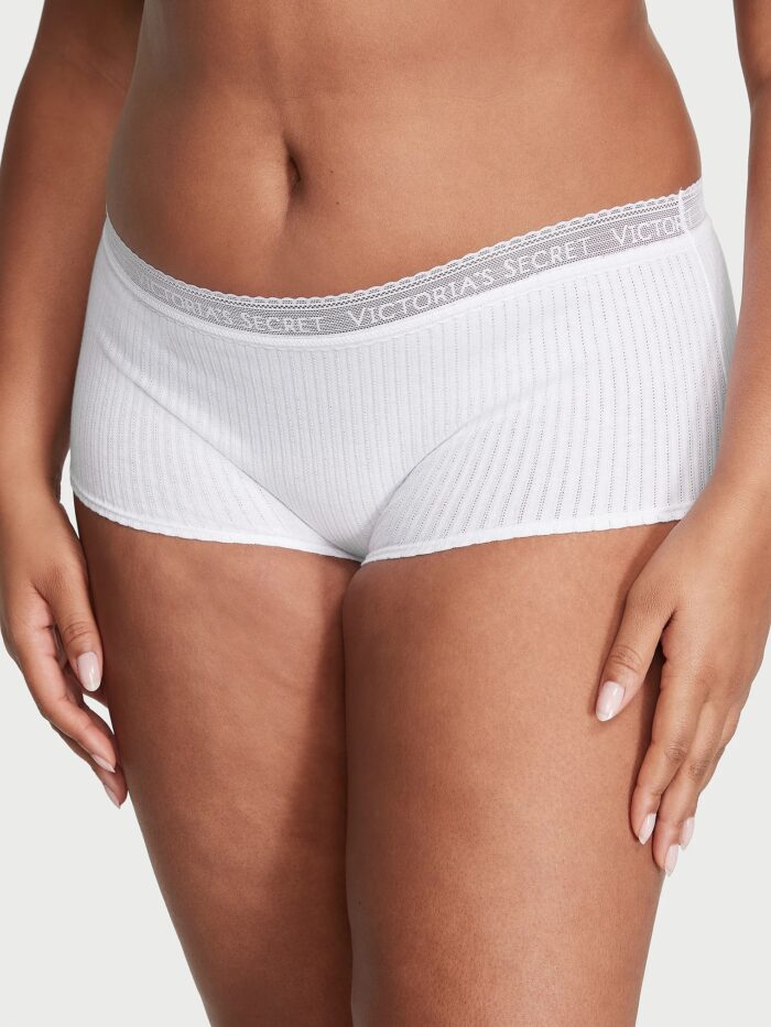 VICTORIA'S SECRET Calcinha Boyshort Algodão e Renda - Tam. XGG