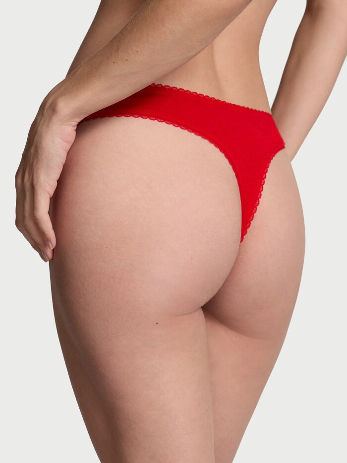 VICTORIA'S SECRET Calcinha Biquini Fio Dental Algodão e Renda - Imagem 2
