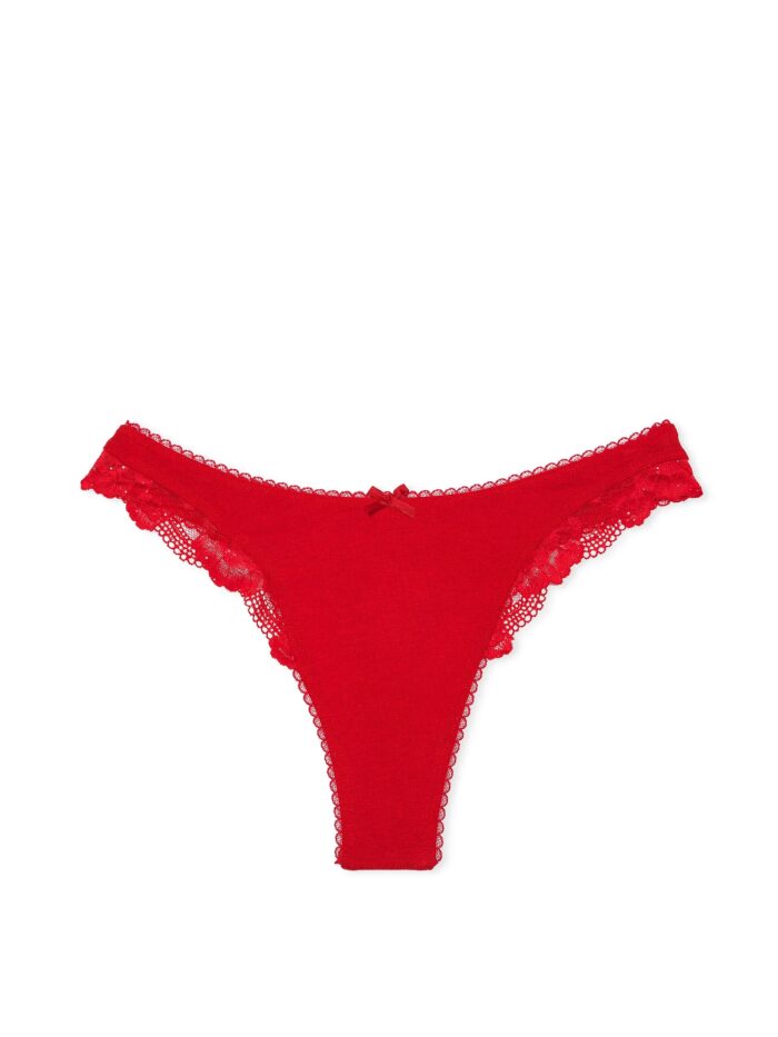 VICTORIA'S SECRET Calcinha Biquini Fio Dental Algodão e Renda - Imagem 3