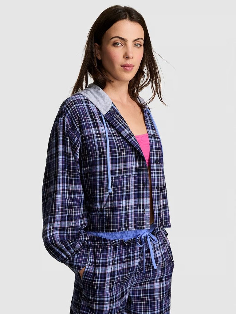 VICTORIA'S SECRET PINK Camisa de Flanela com Capuz