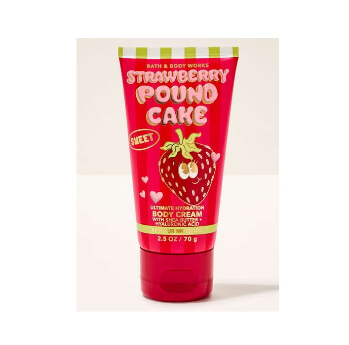 BATH & BODY WORKS Travel Size Body Cream - Strawberry Pound Cake