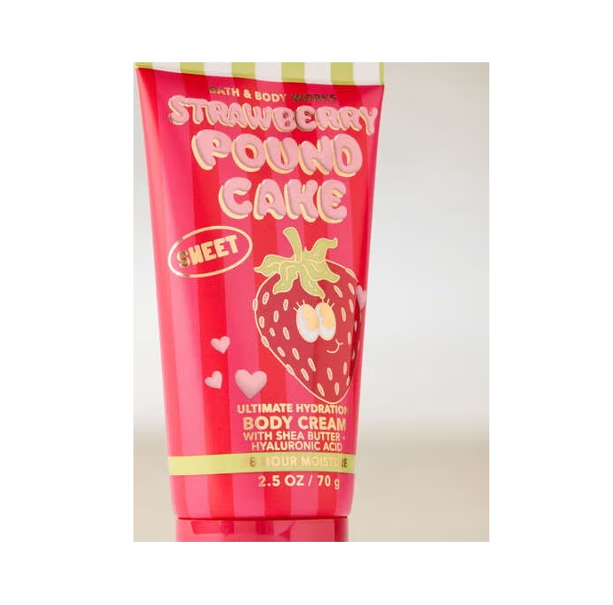 BATH & BODY WORKS Travel Size Body Cream - Strawberry Pound Cake - Imagem 2