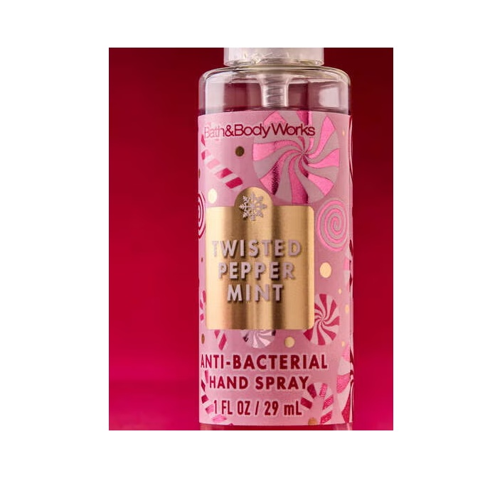 BATH & BODY WORKS Álcool em Spray Perfumado – Twisted Peppermint - Imagem 2