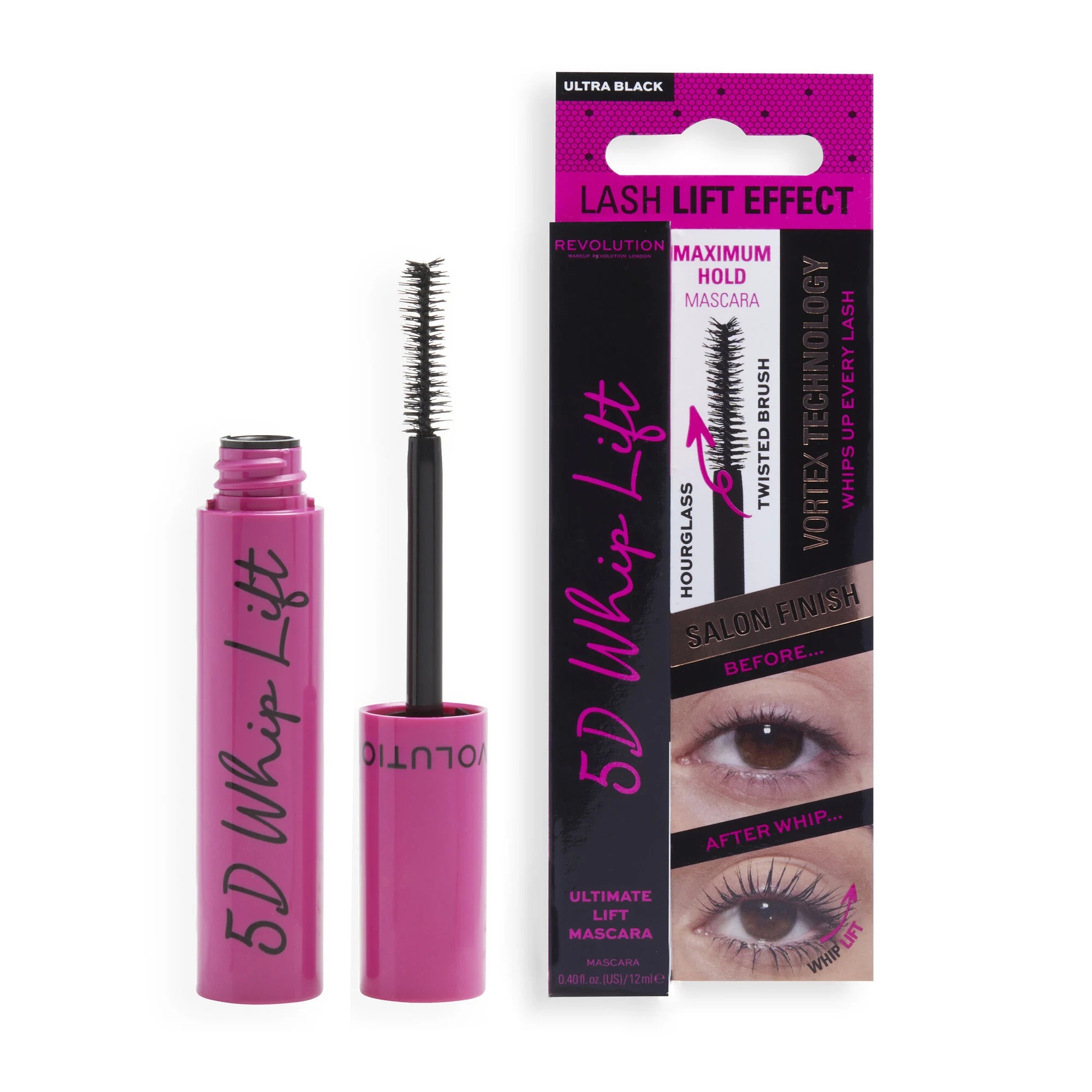 Makeup Revolution 5D Lash Whip Mascara – Efeito Lash Lift & Volume