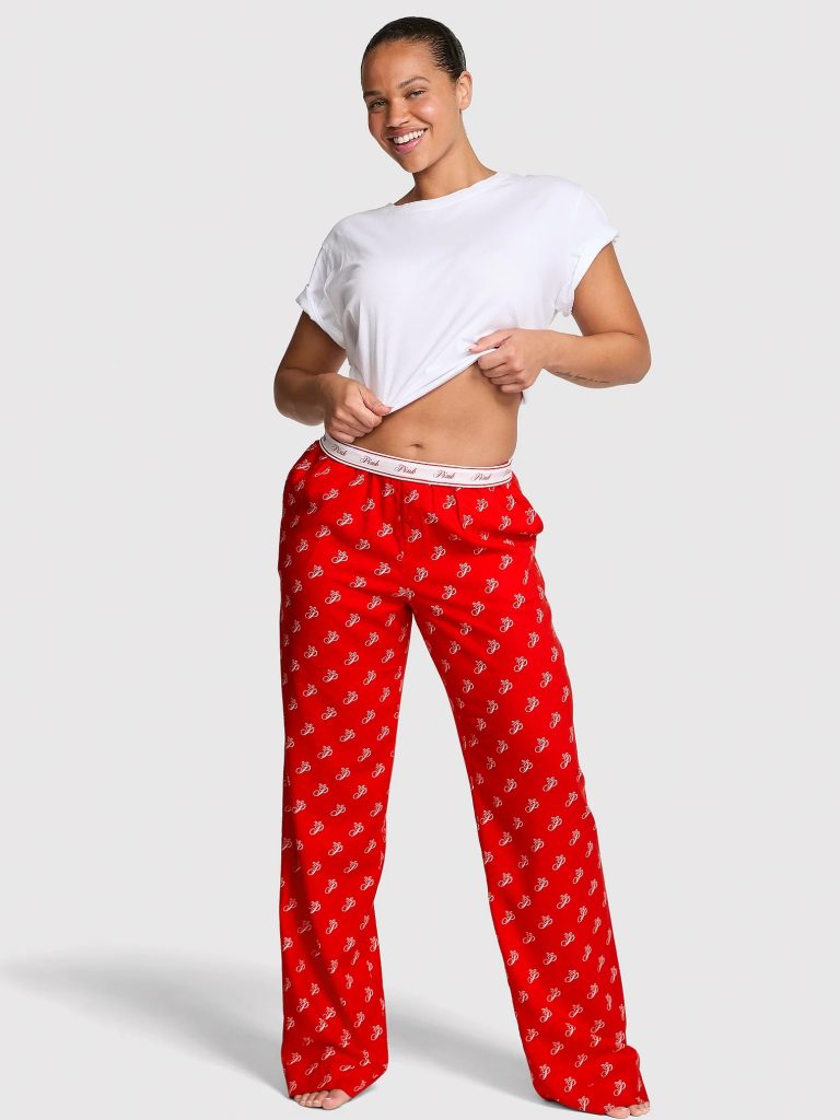 Victoria's Secret Pink Calça de Pijama Flanela Algodão - Tamanho L/G