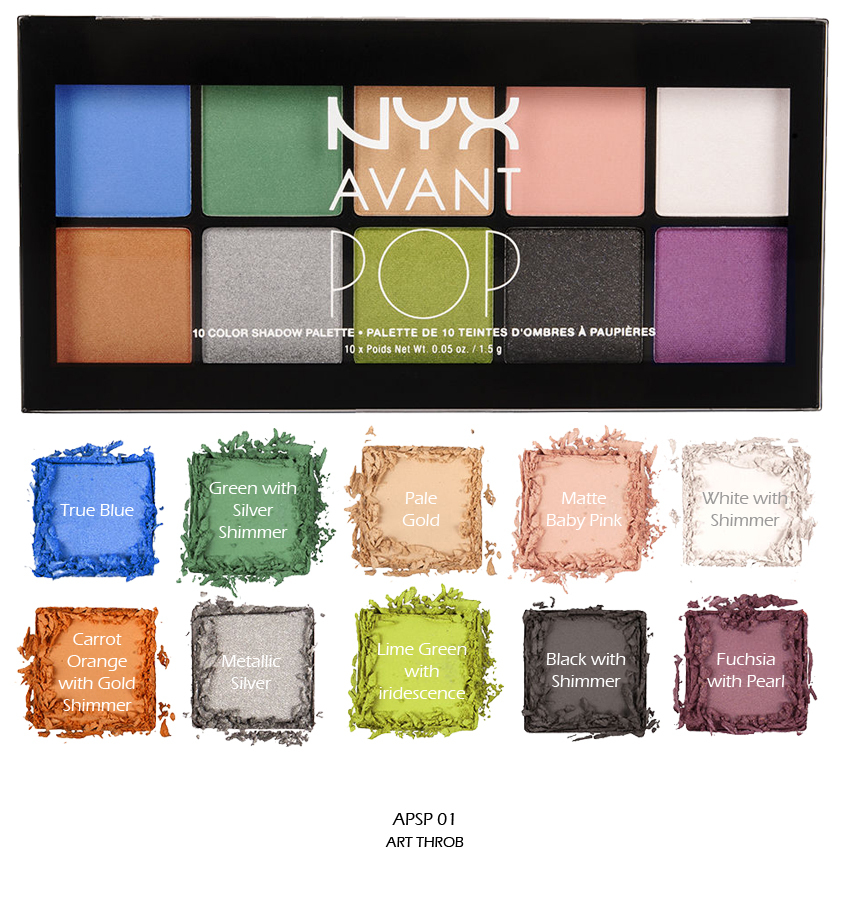 Paleta de Sombras NYX Avant Pop Art Throb - 10 Cores Vibrantes - Imagem 3