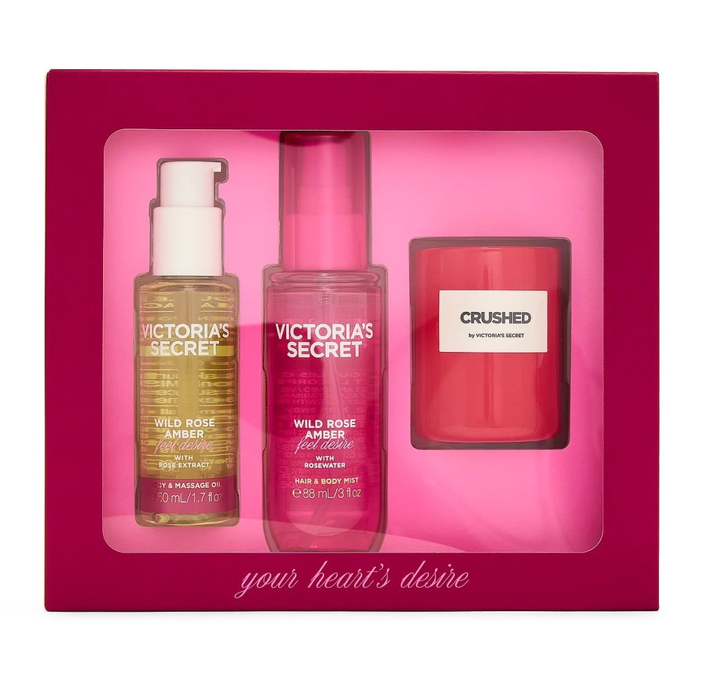Kit de Presente Victoria's Secret Wild Rose Amber - 3 Peças